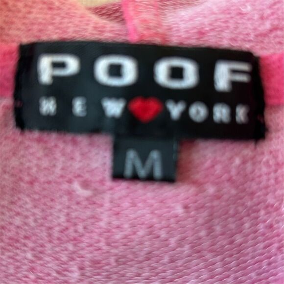 Poof New York Women's Pink Embroidered Floral Hoodie Size M Casual - Picture 6 of 9